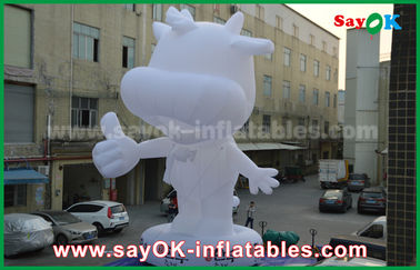 Altura blanca de los 10m del ganado de los personajes de dibujos animados inflables de encargo