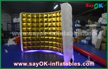 Decoraciones inflables del partido de oro y marco inflable de plata de la cabina de la foto del LED con la pantalla táctil teledirigida