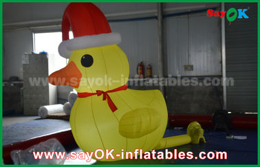 Balones de carácter inflable Iluminación LED RGB Pato amarillo Modelo inflable con soplador para eventos ROHS