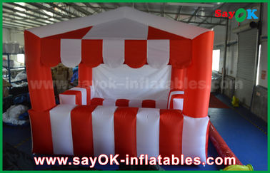 Tienda inflable roja de la tienda inflable de la casa y blanca de encargo del aire para la publicidad del acontecimiento
