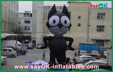 personajes de dibujos animados inflables del negro del paño de 6mH Oxford, gato inflable