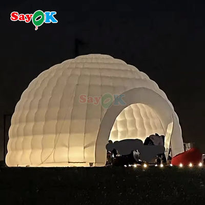 Tienda de fiesta al aire libre de 8 m inoxidable Disco Igloo Dome Inflatable con luces LED
