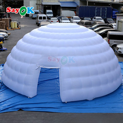 Tienda de fiesta al aire libre de 8 m inoxidable Disco Igloo Dome Inflatable con luces LED