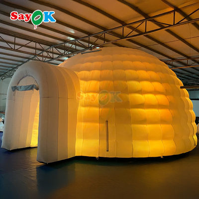 Tienda de fiesta al aire libre de 8 m inoxidable Disco Igloo Dome Inflatable con luces LED