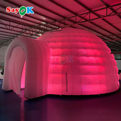 Tienda de fiesta al aire libre de 8 m inoxidable Disco Igloo Dome Inflatable con luces LED