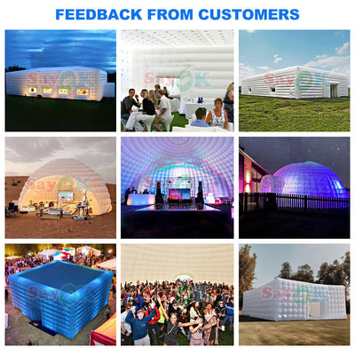 Diseño gratuito Tiendas de aire de cubo blanco gigantescas de lona de PVC Tienda inflable para eventos