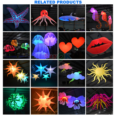 Diseño 3D gratuito comercial gigante inflable flor rica inflables flores maceta con luz LED