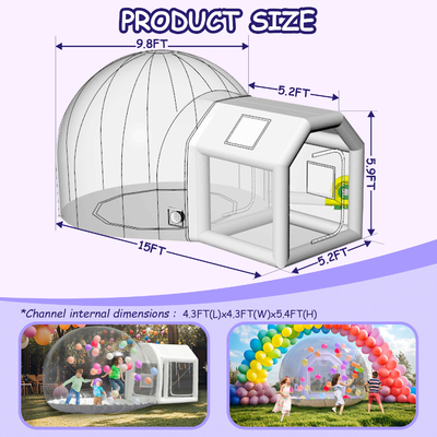 Nuevo diseño portátil inflables Casa de burbujas Partida de niños Casa de globos