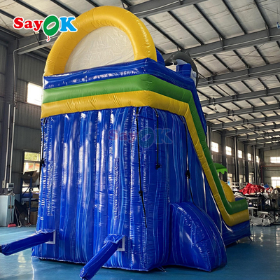 Gratuito dibujos animados inflables trampolín tobogán gigante inflables salpicador de tobogán grande adulto inflables tobogán de agua con piscina