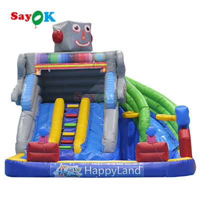 Gran patio de juegos al aire libre Para niños Castillo de salto Tema de dibujos animados Salto portaaviones Niños Inflables Castillo portaaviones Inflables con soplador