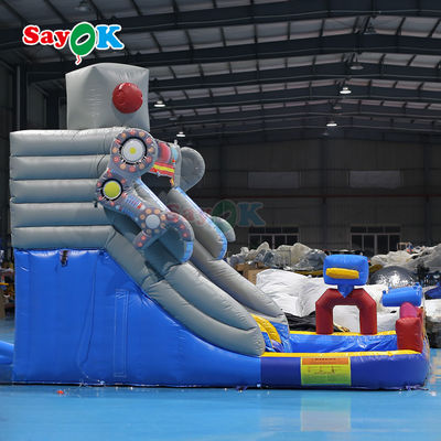 Gran patio de juegos al aire libre Para niños Castillo de salto Tema de dibujos animados Salto portaaviones Niños Inflables Castillo portaaviones Inflables con soplador