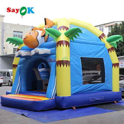 Casa de rebote de castillo inflable brillante para uso de fiesta y guardería infantil en interiores y exteriores