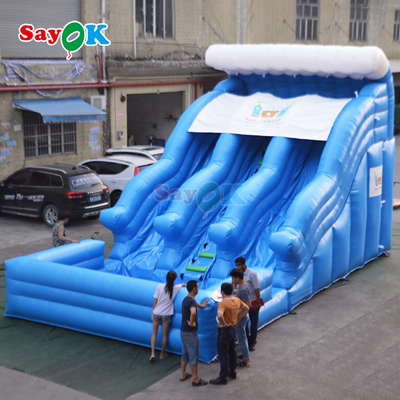 Deslizador de agua gigante inflable Deslizador de agua inflable para adultos Piscina inflable con tobogán