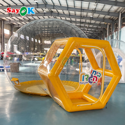 Casa de burbujas al aire libre inflable con globo