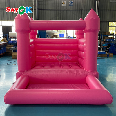 Sayok Casa inflable hinchable de boda de PVC pequeño personalizado, casa de rebote inflable rosa para fiesta al aire libre