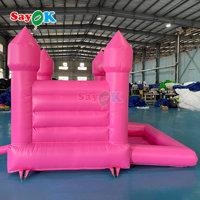 Sayok Casa inflable hinchable de boda de PVC pequeño personalizado, casa de rebote inflable rosa para fiesta al aire libre