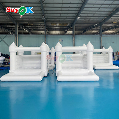 Castillo hinchable blanco Sayok, pequeño, hinchable, para bodas, fiestas, casa de rebote, tobogán para niños