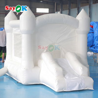 Castillo hinchable blanco Sayok, pequeño, hinchable, para bodas, fiestas, casa de rebote, tobogán para niños