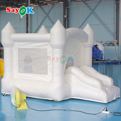Castillo hinchable blanco Sayok, pequeño, hinchable, para bodas, fiestas, casa de rebote, tobogán para niños