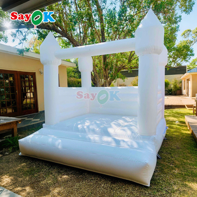 Castillo hinchable blanco Sayok, pequeño, hinchable, para bodas, fiestas, casa de rebote, tobogán para niños
