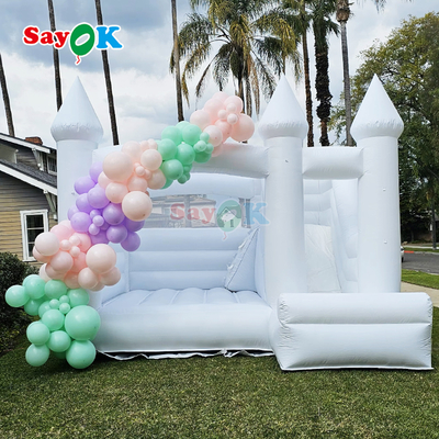 Sayok Commercial PVC Inflatable Bouncer Slide Combo Casa de Salto Blanco Inflable para la Boda