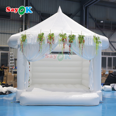 Sayok Casa inflable blanca para saltar Fiesta al aire libre Boda Castillos hinchables inflables