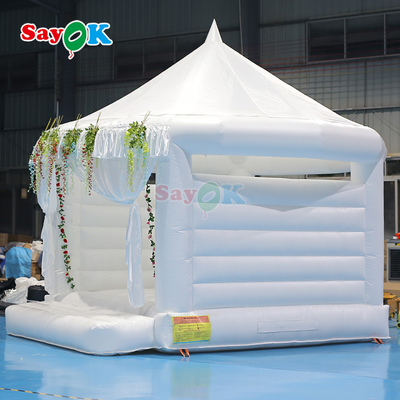 Sayok Casa inflable blanca para saltar Fiesta al aire libre Boda Castillos hinchables inflables