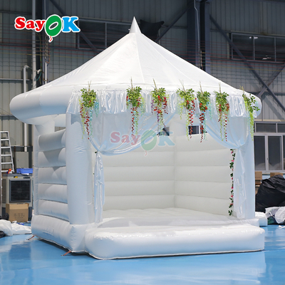 Sayok Casa inflable blanca para saltar Fiesta al aire libre Boda Castillos hinchables inflables