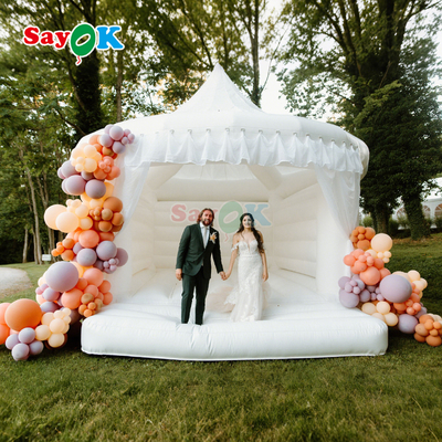 Sayok Casa inflable blanca para saltar Fiesta al aire libre Boda Castillos hinchables inflables