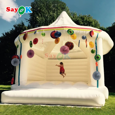 Castillo hinchable de boda inflable blanco para exteriores