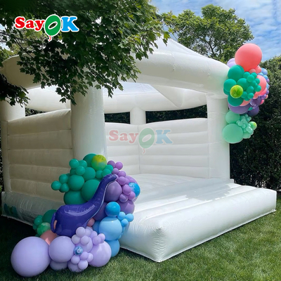 Castillo de salto inflable blanco personalizado para la fiesta de bodas al aire libre