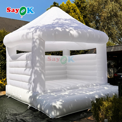 Castillo de salto inflable blanco personalizado para la fiesta de bodas al aire libre