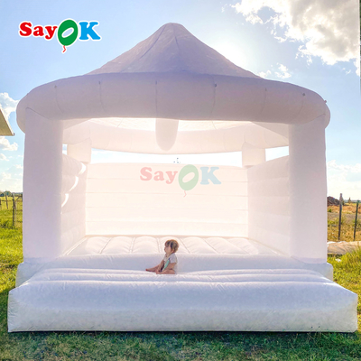 Castillo de salto inflable blanco personalizado para la fiesta de bodas al aire libre