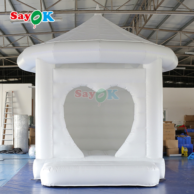 Castillo de salto inflable blanco personalizado para la fiesta de bodas al aire libre