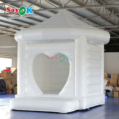 Castillo de salto inflable blanco personalizado para la fiesta de bodas al aire libre