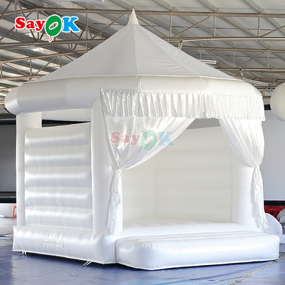 Castillo de salto inflable blanco personalizado para la fiesta de bodas al aire libre