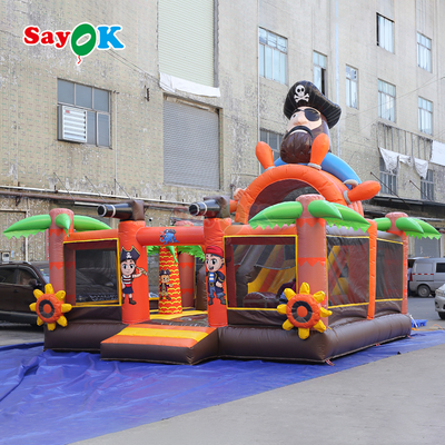 Casa inflable con tobogán y combo de barco pirata Sayok para uso comercial