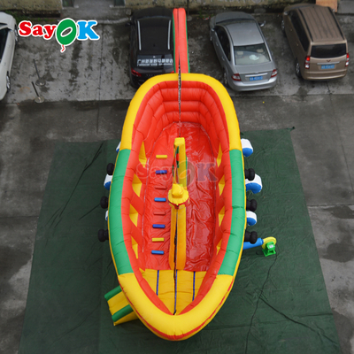 Tobogán hinchable con tobogán personalizado para niños, barco pirata inflable comercial