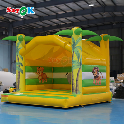 Sayok Casa inflable hinchable para niños de 4 m con estampado de animales, castillo hinchable pequeño para niños