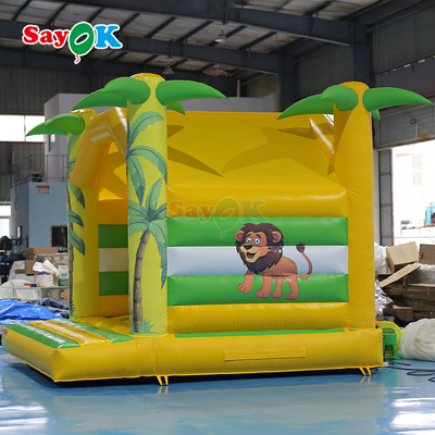 Sayok Casa inflable hinchable para niños de 4 m con estampado de animales, castillo hinchable pequeño para niños