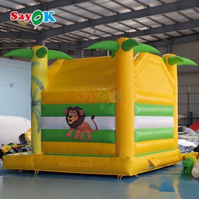 Sayok Casa inflable hinchable para niños de 4 m con estampado de animales, castillo hinchable pequeño para niños