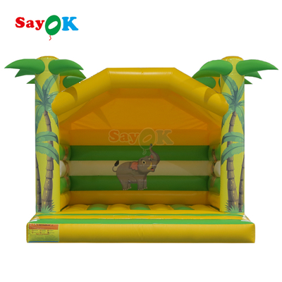 Sayok Casa inflable hinchable para niños de 4 m con estampado de animales, castillo hinchable pequeño para niños