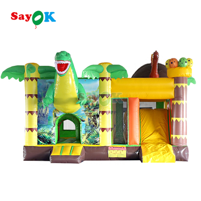 Sayok Inflables Comerciales Dinosaurio Inflable Bounce House tobogán para eventos al aire libre
