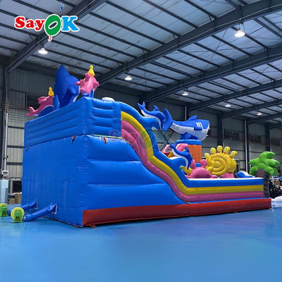 Sayok Giant Seaworld Casa de salto inflable Combo Jardín infantil Castillo de salto inflable con escalada en toboganes