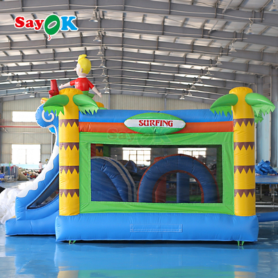 Con temática de surf, castillo inflable para saltadores, castillo comercial inflable para niños.