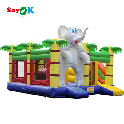 Elephant Jungle Temática Inflable Casa de Salto Combinado Inflable Castillo de Salto para Niños