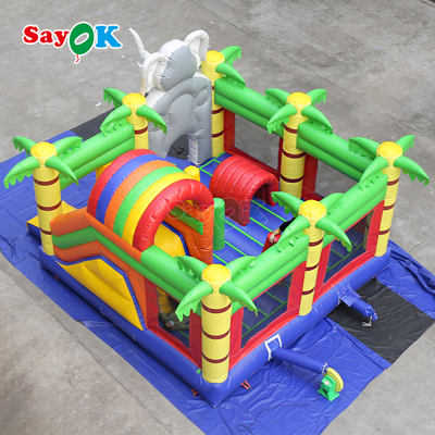 Elephant Jungle Temática Inflable Casa de Salto Combinado Inflable Castillo de Salto para Niños