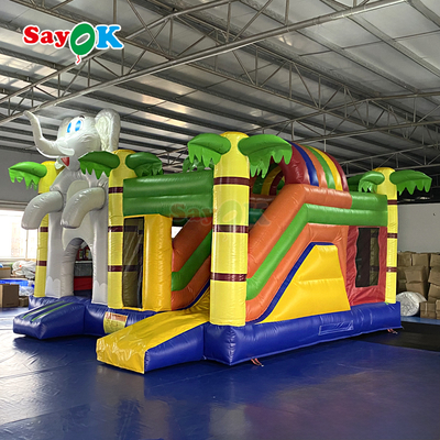Elephant Jungle Temática Inflable Casa de Salto Combinado Inflable Castillo de Salto para Niños