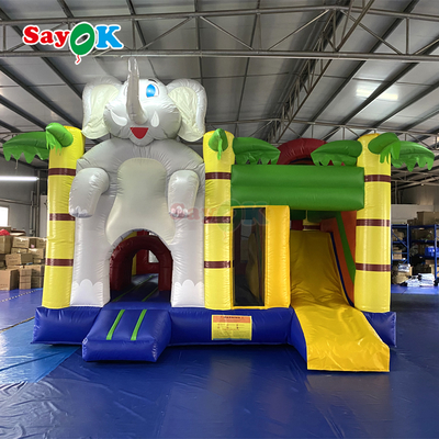 Elephant Jungle Temática Inflable Casa de Salto Combinado Inflable Castillo de Salto para Niños