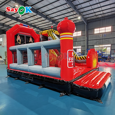 Castillo Inflable Personalizado Sayok, Estación de Bomberos, Camión de Bomberos Inflable con Tobogán